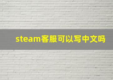 steam客服可以写中文吗