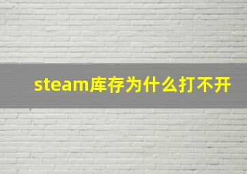 steam库存为什么打不开