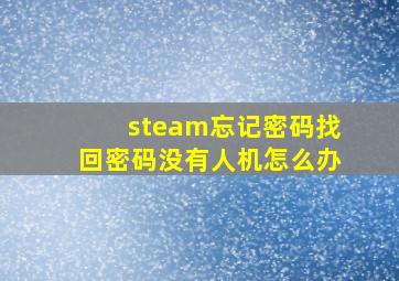 steam忘记密码找回密码没有人机怎么办