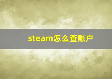 steam怎么查账户