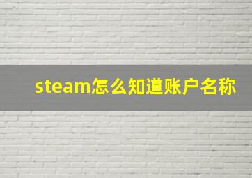 steam怎么知道账户名称