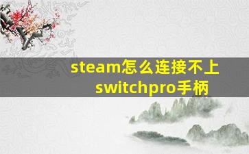 steam怎么连接不上switchpro手柄