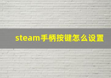 steam手柄按键怎么设置