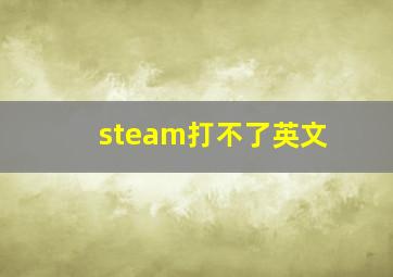 steam打不了英文