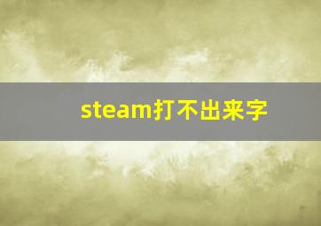 steam打不出来字