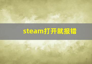 steam打开就报错