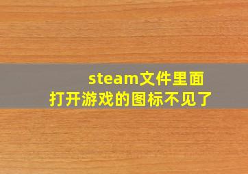 steam文件里面打开游戏的图标不见了