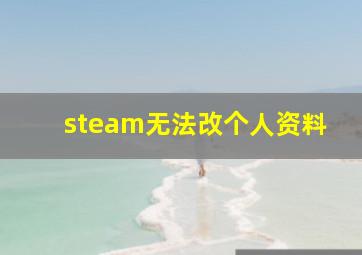 steam无法改个人资料