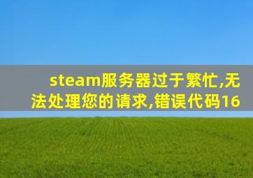 steam服务器过于繁忙,无法处理您的请求,错误代码16