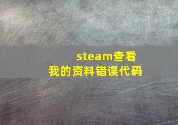 steam查看我的资料错误代码