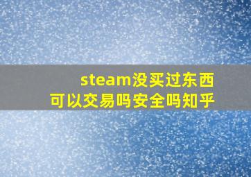 steam没买过东西可以交易吗安全吗知乎