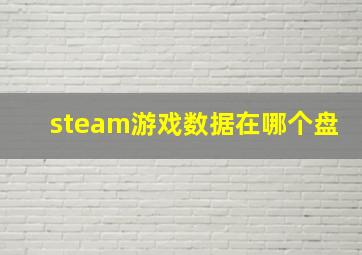 steam游戏数据在哪个盘