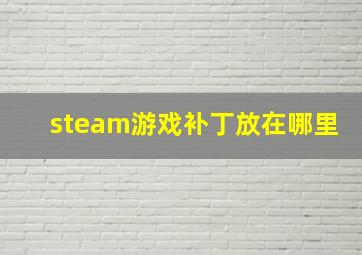 steam游戏补丁放在哪里