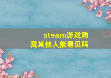 steam游戏隐藏其他人能看见吗