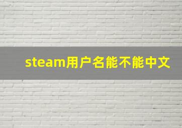 steam用户名能不能中文