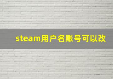 steam用户名账号可以改