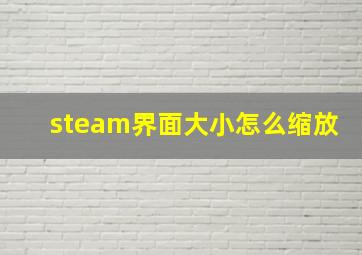 steam界面大小怎么缩放