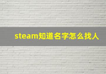 steam知道名字怎么找人