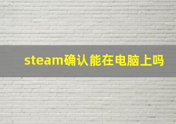 steam确认能在电脑上吗