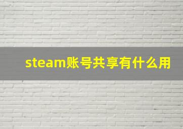 steam账号共享有什么用