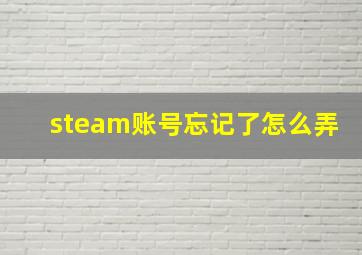 steam账号忘记了怎么弄