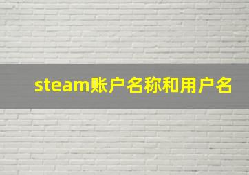 steam账户名称和用户名