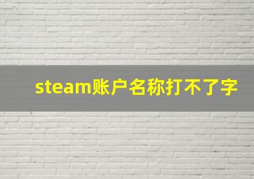 steam账户名称打不了字