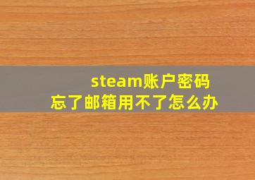 steam账户密码忘了邮箱用不了怎么办