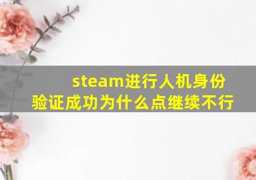 steam进行人机身份验证成功为什么点继续不行