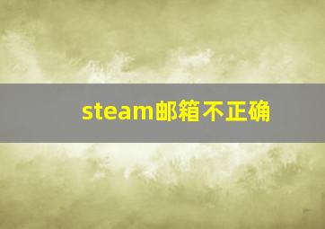 steam邮箱不正确