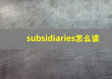 subsidiaries怎么读