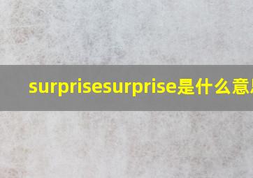 surprisesurprise是什么意思