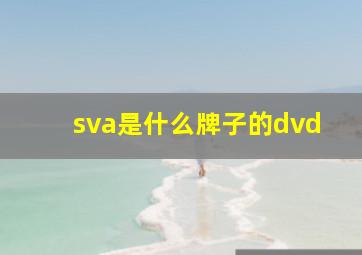 sva是什么牌子的dvd