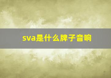 sva是什么牌子音响