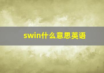 swin什么意思英语