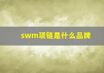 swm项链是什么品牌