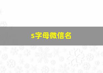 s字母微信名