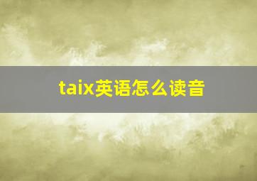 taix英语怎么读音