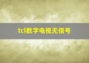 tcl数字电视无信号