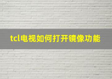 tcl电视如何打开镜像功能