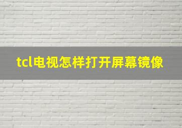 tcl电视怎样打开屏幕镜像