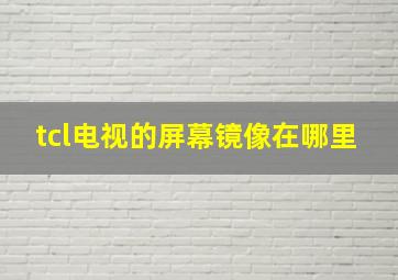 tcl电视的屏幕镜像在哪里