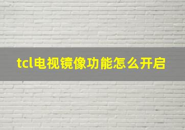 tcl电视镜像功能怎么开启