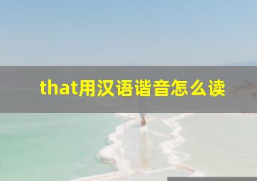 that用汉语谐音怎么读