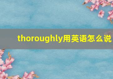 thoroughly用英语怎么说