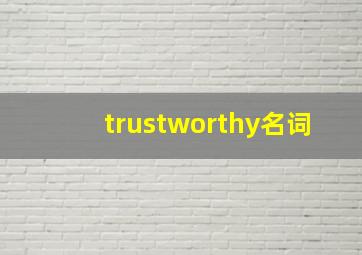 trustworthy名词