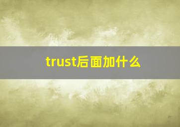 trust后面加什么