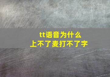 tt语音为什么上不了麦打不了字