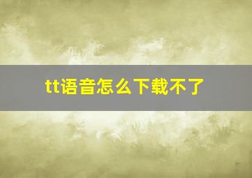 tt语音怎么下载不了