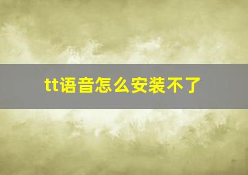 tt语音怎么安装不了